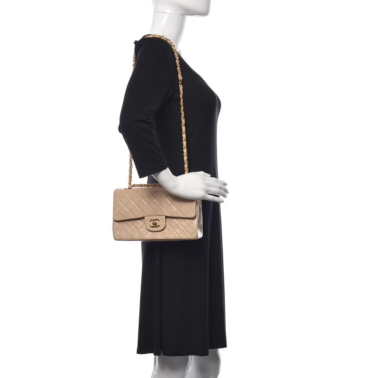 Chanel Lambskin Quilted Small Double Flap Beige 2 of 19