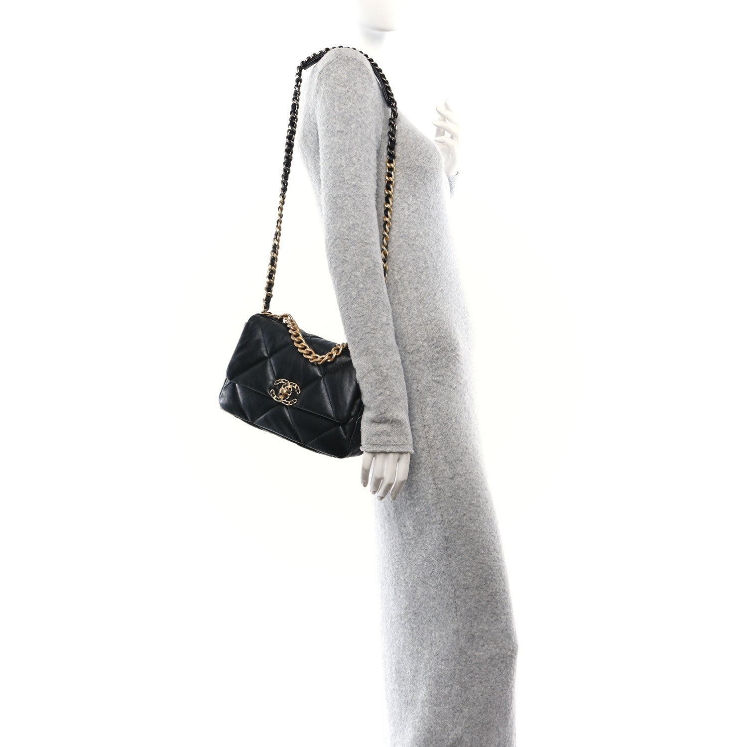 Chanel Lambskin Quilted Medium Chanel 19 Flap Black 2 of 10