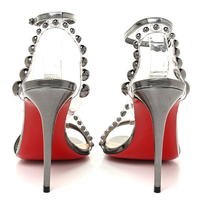 Christian Louboutin Specchio PVC Corinetta 100 Sandals 35 Gun Metal 4 of 16