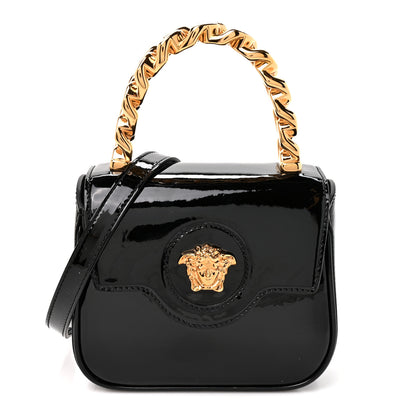 Versace Patent Mini La Medusa Bag Black 1 of 8