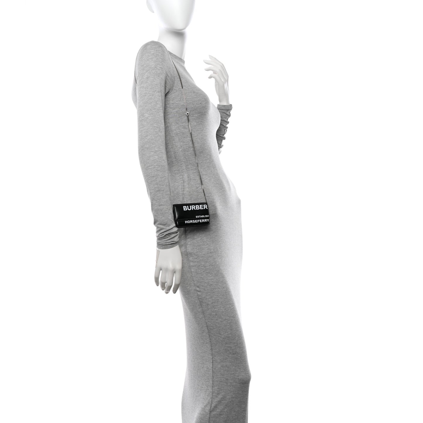 Coated Canvas Horseferry Print Mini Jody Chain Card Case Black