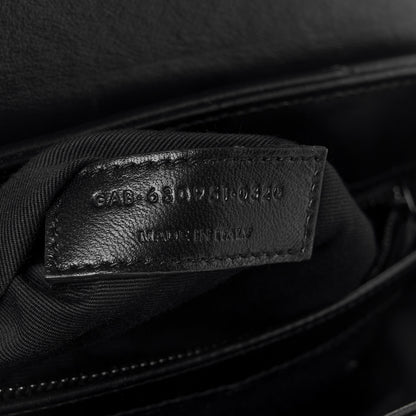Saint Laurent Calfskin Y Quilted Monogram Monochrome Toy Loulou Crossbody Bag Black 8 of 12