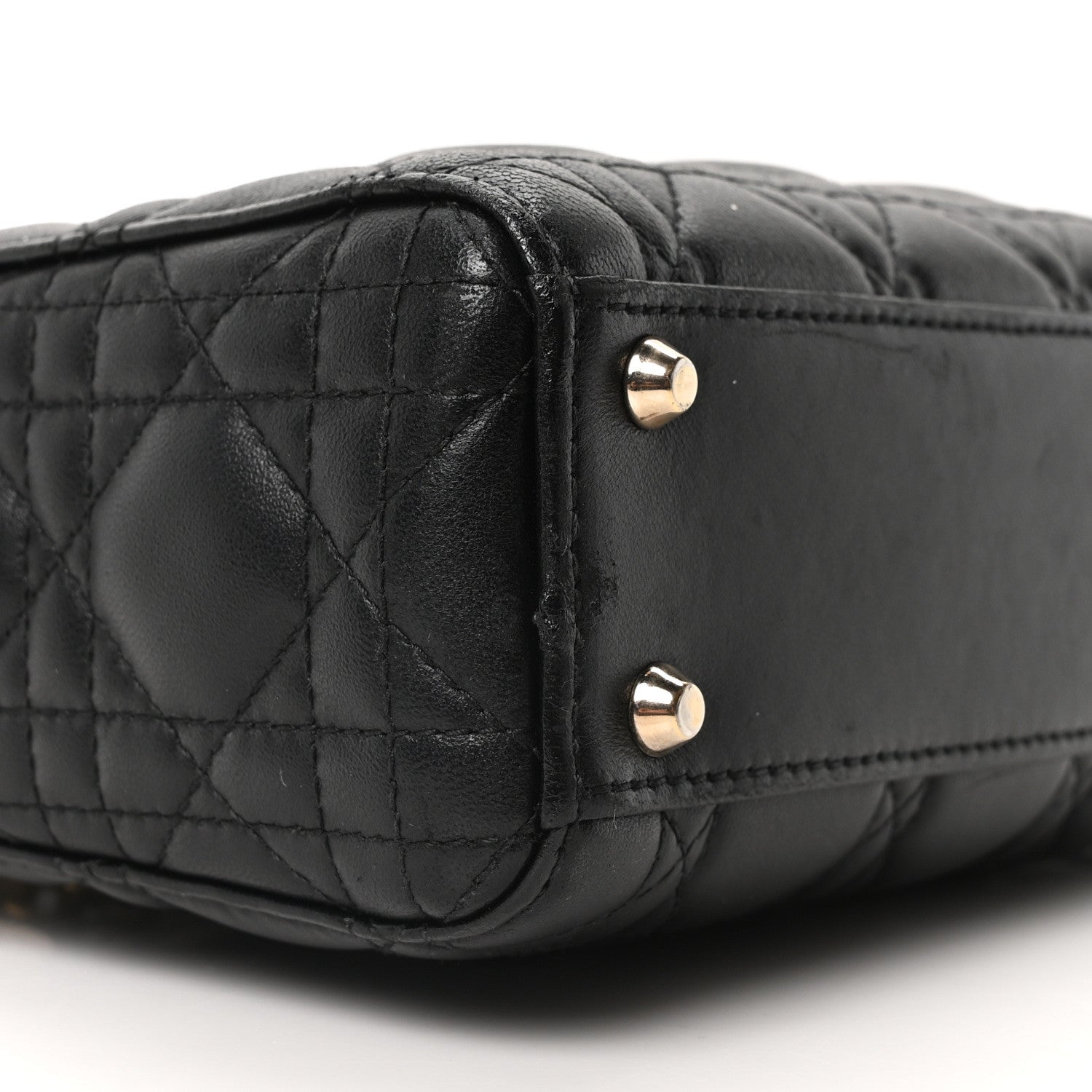 Christian Dior Lambskin Cannage Mini Lady Dior Black 8 of 9