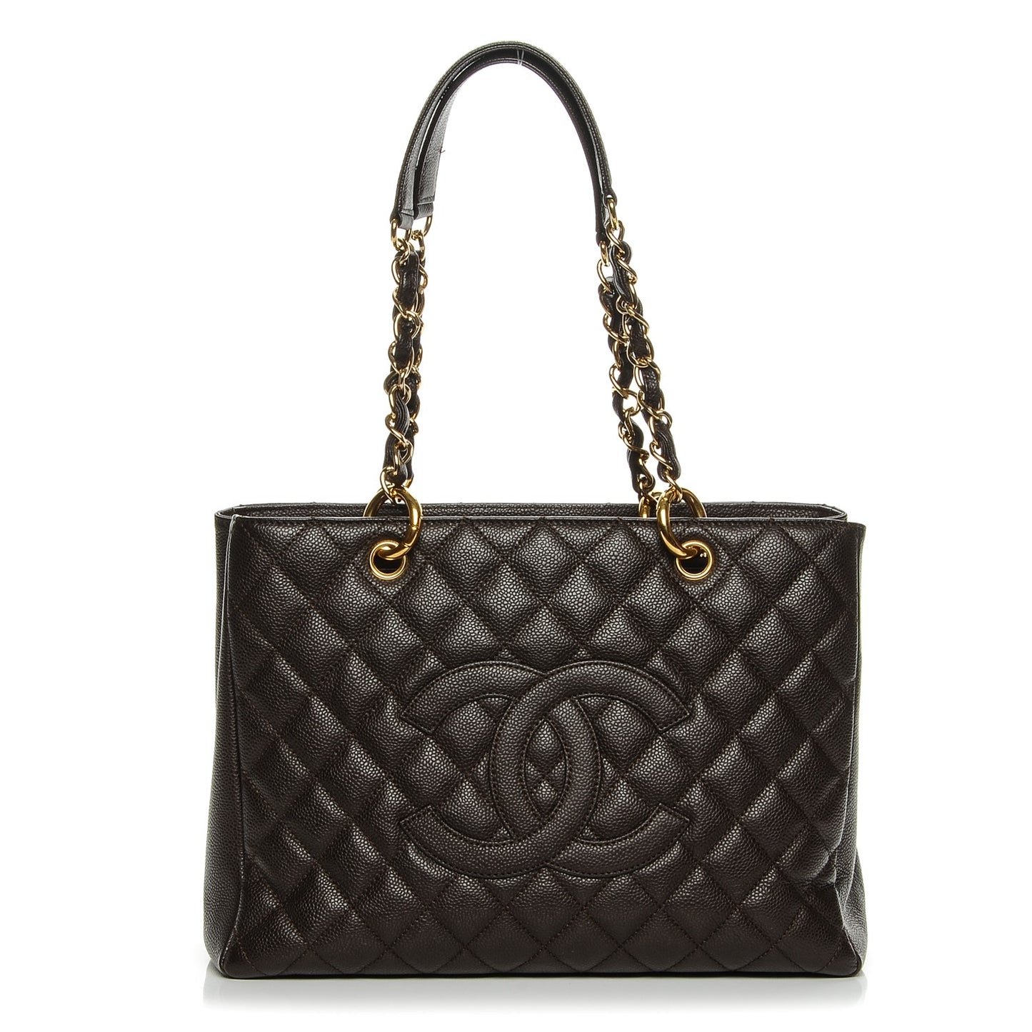 Caviar Quilted Grand Shopping Tote GST Brown