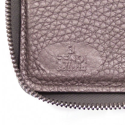Fendi Calfskin Romano Selleria Zip Around Wallet Silver 7 of 12