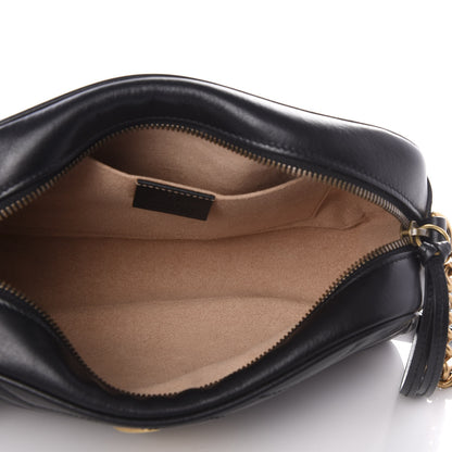 Gucci Calfskin Matelasse Small GG Marmont Chain Shoulder Bag Black 4 of 9