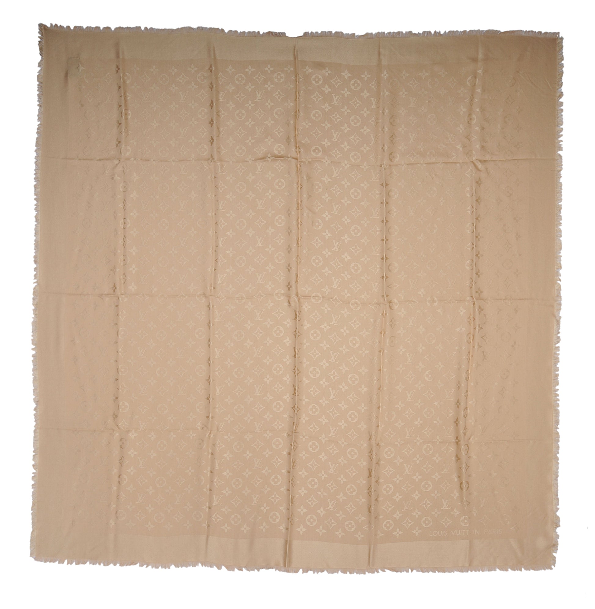 Louis Vuitton Wool Silk Monogram Shawl Nude 3 of 5