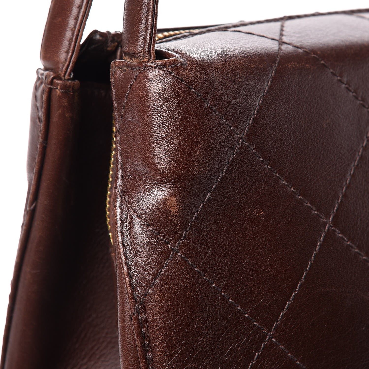 Chanel Lambskin Diamond Stitched Shoulder Bag Brown 16 of 22