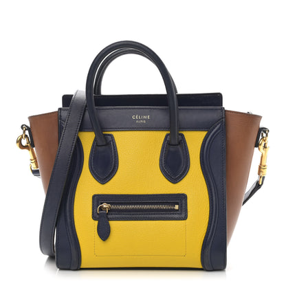 Celine Bullhide Calfskin Suede Tri-color Nano Luggage Multicolor 1 of 14