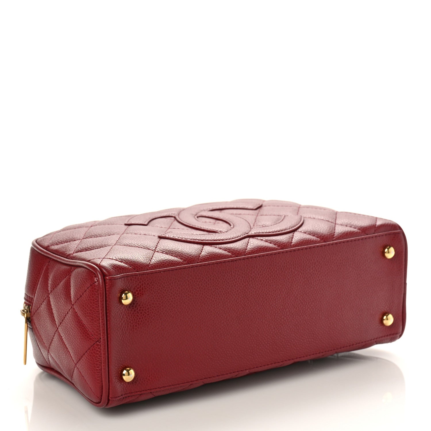 Chanel Caviar Quilted Small Bowler Dark Red 3 of 8