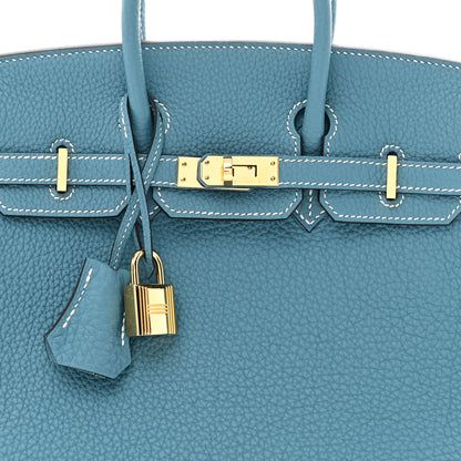 Hermes Togo Birkin 25 New Blue Jean 8 of 11