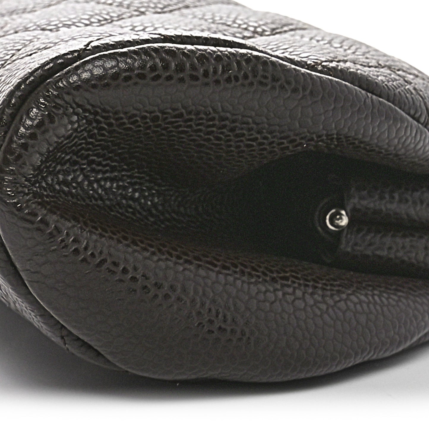 Caviar Quilted Timeless Clutch Dark Brown