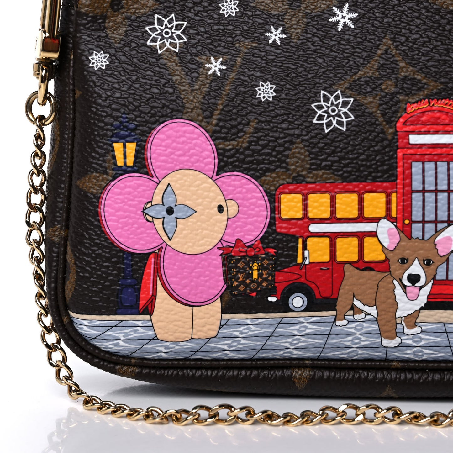 Monogram 2021 Christmas Animation London Mini Pochette Accessories Red