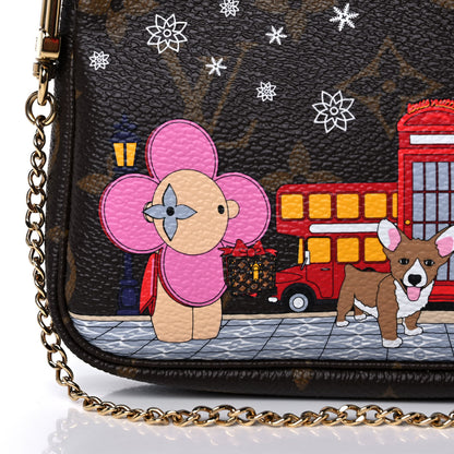 Louis Vuitton Monogram 2021 Christmas Animation London Mini Pochette Accessories Red 8 of 10
