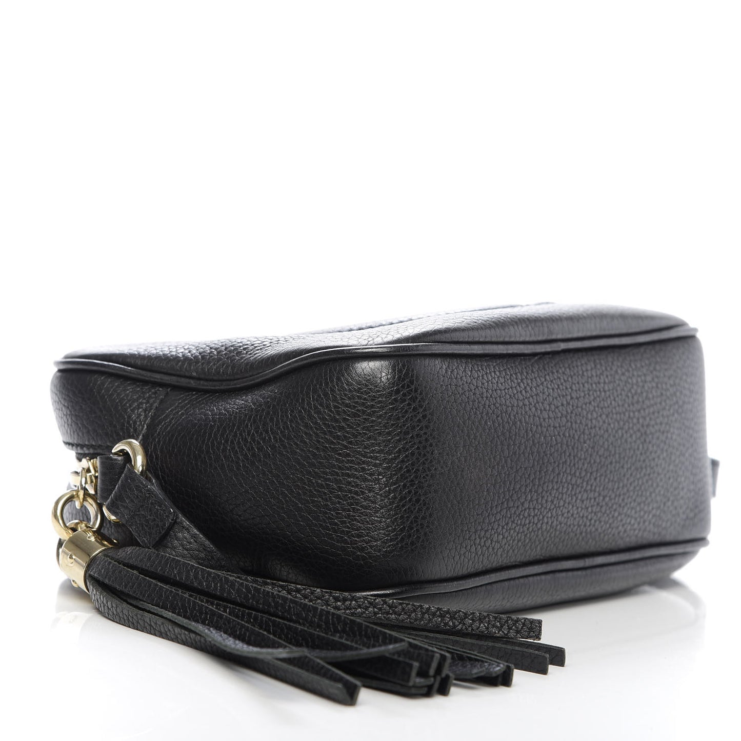 Pebbled Calfskin Small Soho Disco Bag Black