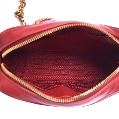 Prada Soft Calfskin Diagramme Crossbody Bag Rosso 5 of 8