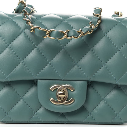 Chanel Lambskin Quilted Mini Square Flap Green 10 of 11