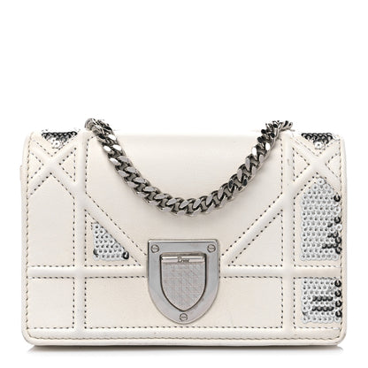 Christian Dior Lambskin Sequin Baby Diorama Flap Bag White 1 of 12