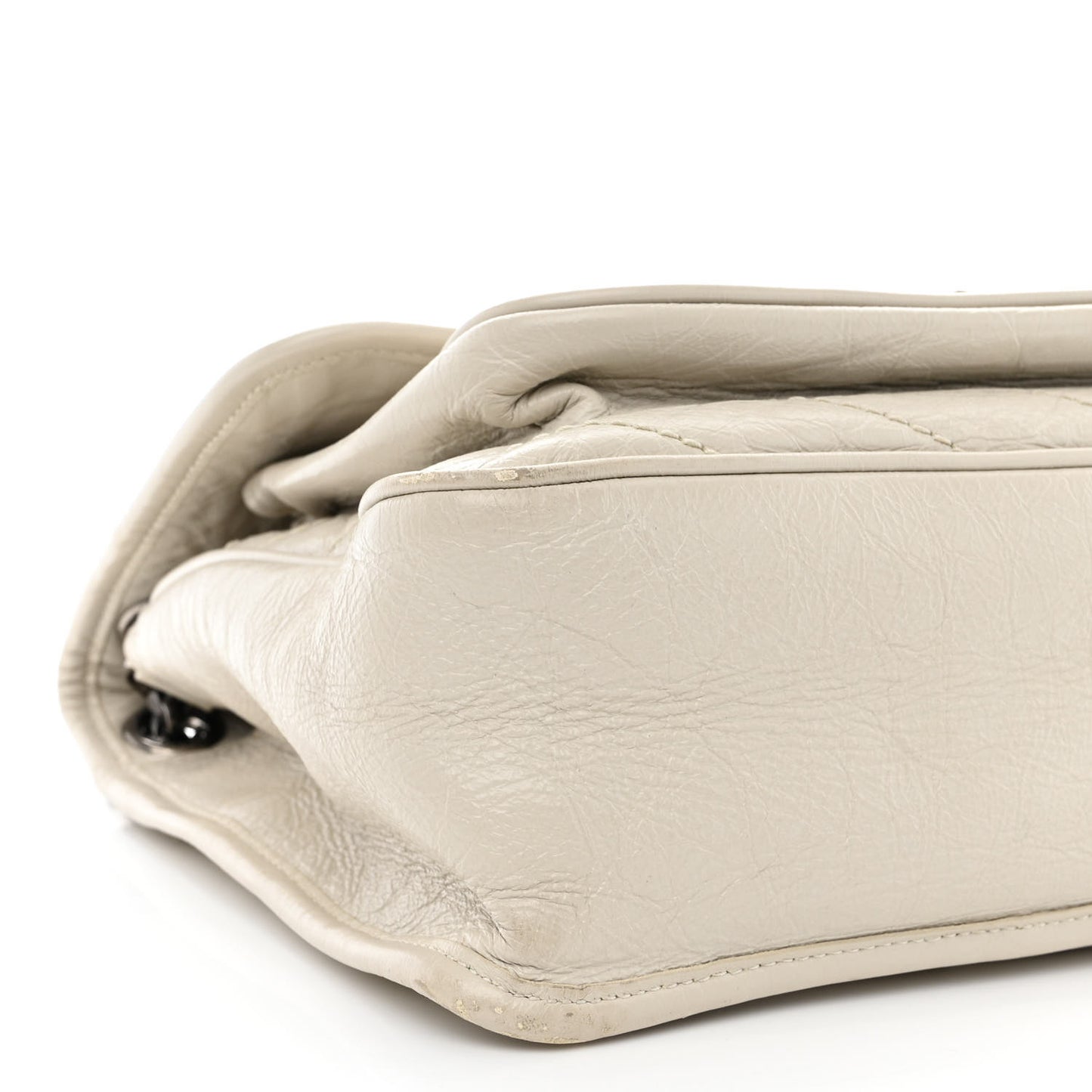 Crinkled Calfskin Matelasse Monogram Medium Niki Chain Satchel Ivory