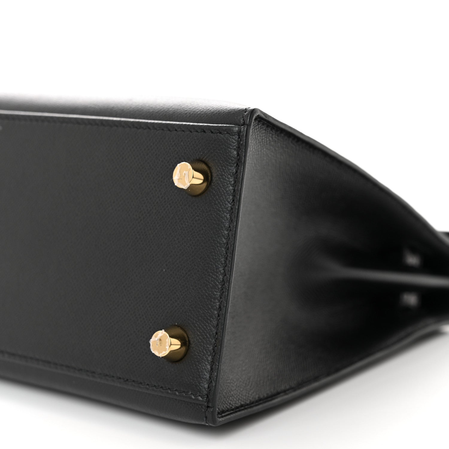 Hermes Madame Calfskin Shiny Niloticus Crocodile Kelly Sellier Touch 25 Black 10 of 11