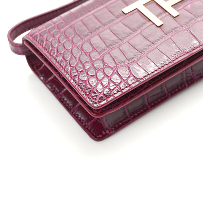 Tom Ford Crocodile Embossed Calfskin TF Mini Bag Cranberry 12 of 14