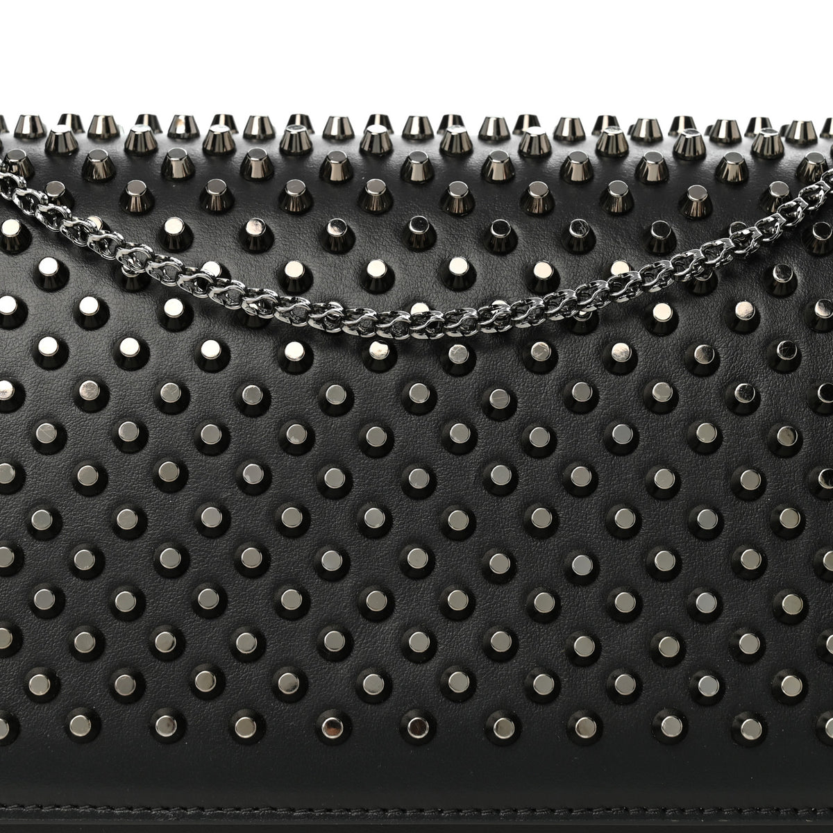 Calfskin Patent Spikes Paloma Clutch Black