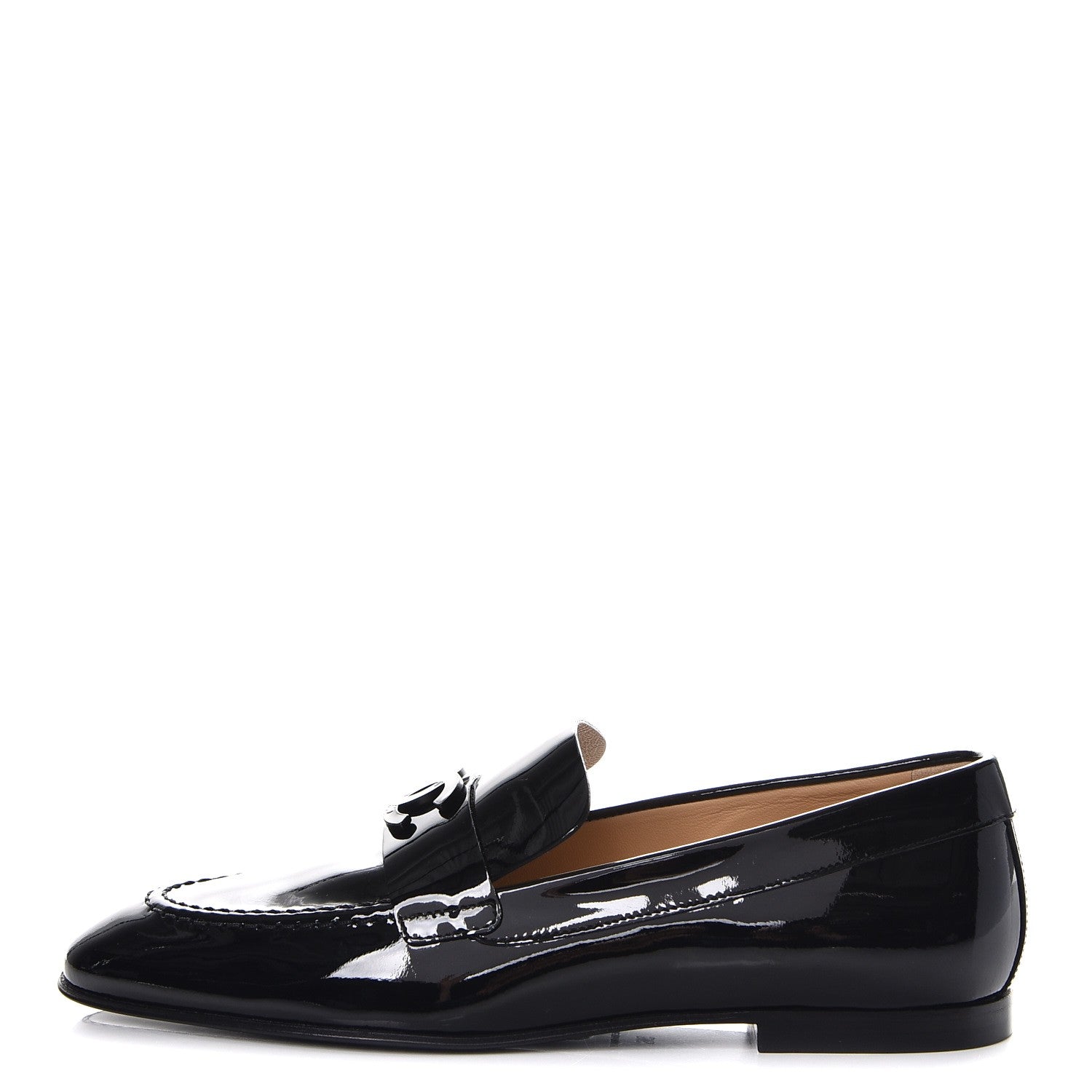 Chanel Patent Calfskin CC Loafers 36 Black 1 of 10
