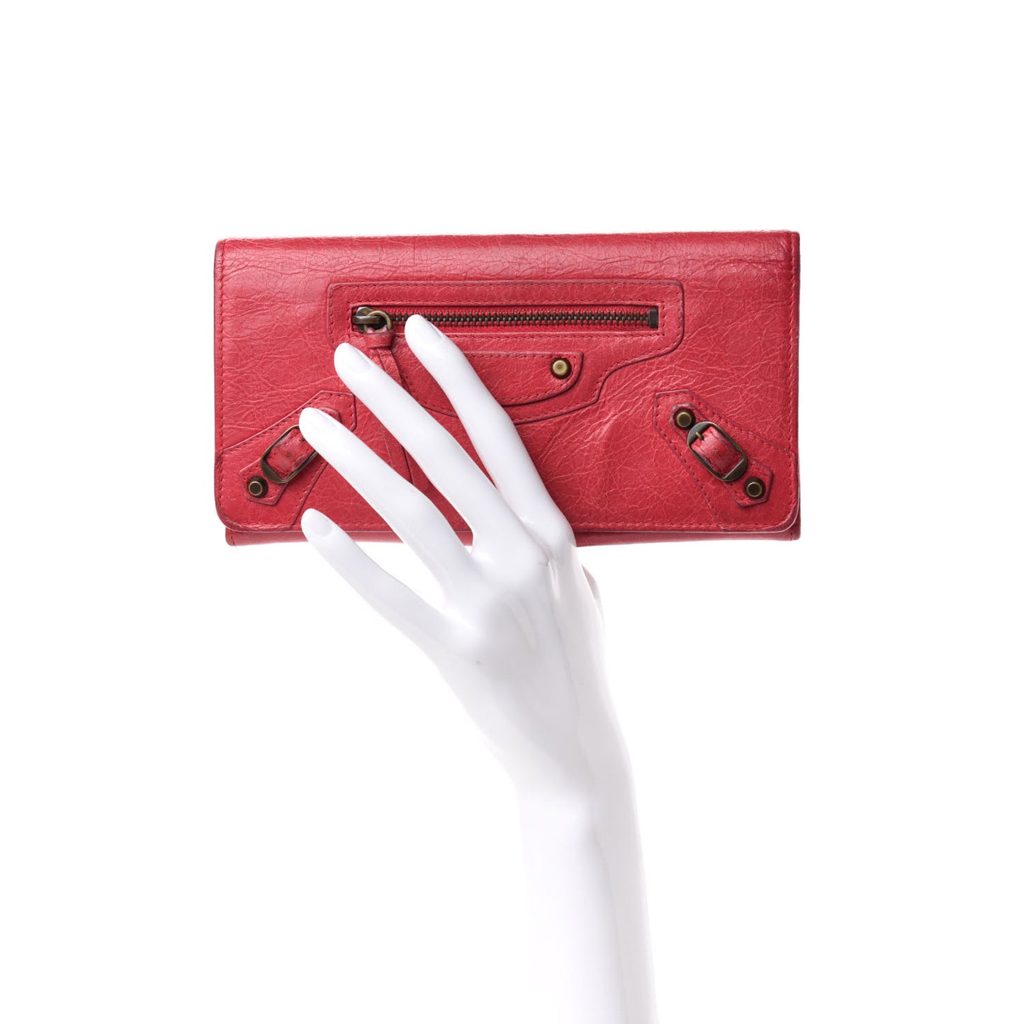 Agneau Classic Hardware Money Wallet Rose Thulian