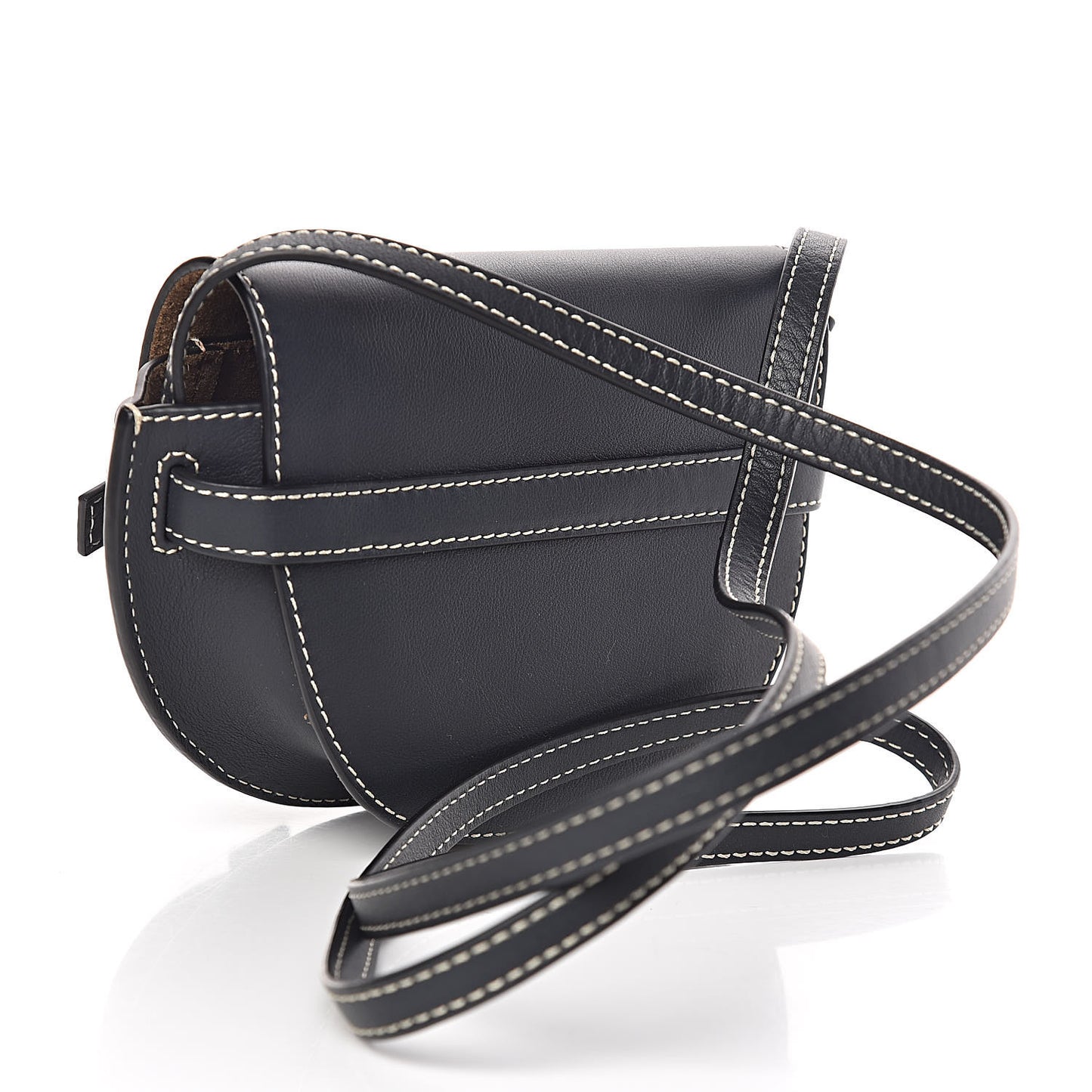 Grained Calfskin Mini Gate Crossbody Bag Navy
