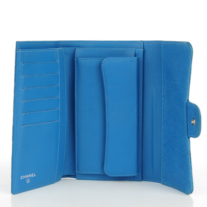 Chanel Iridescent Caviar Quilted Large Flap Wallet Blue 5 of 8