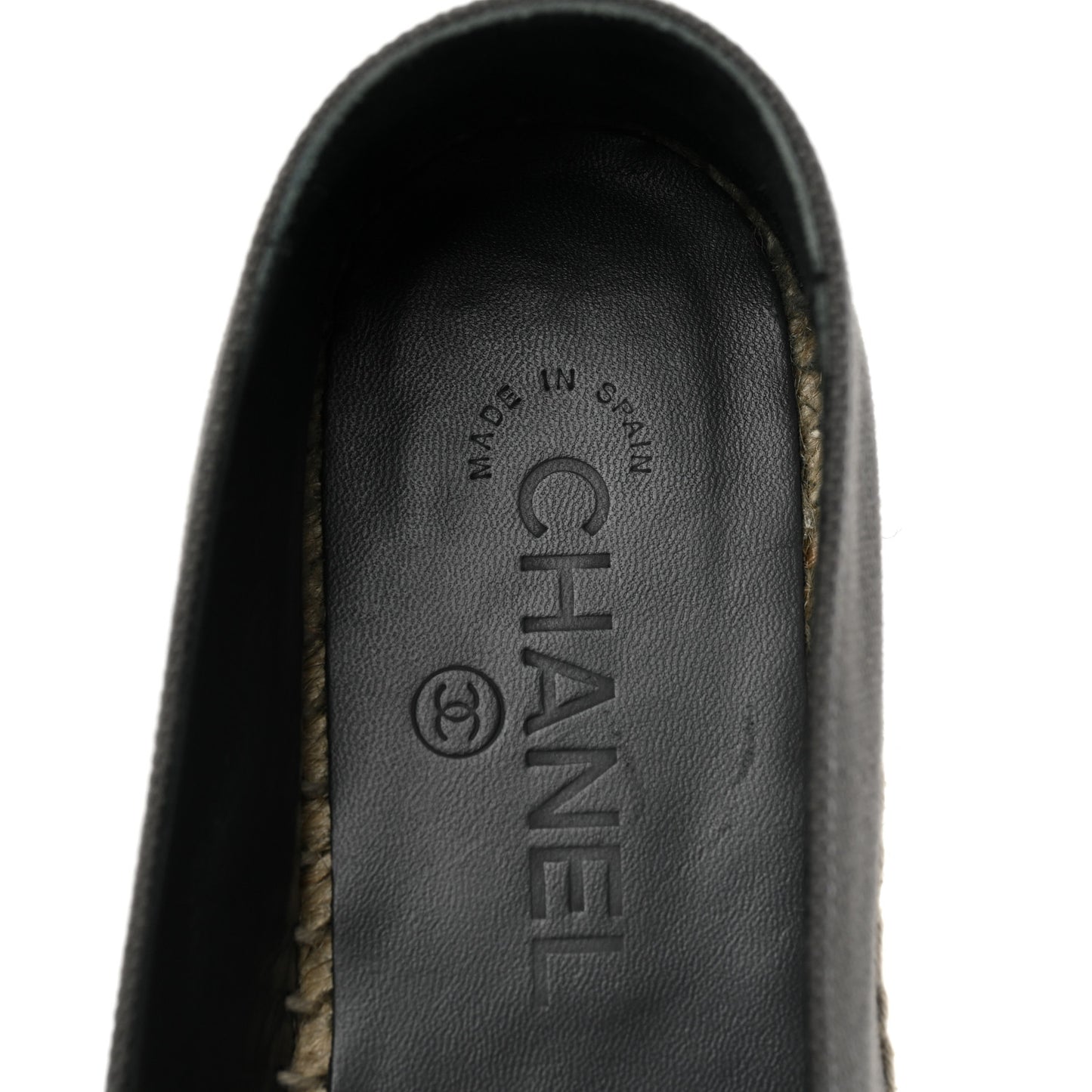 Canvas Grosgrain CC Espadrilles 38 Grey Black