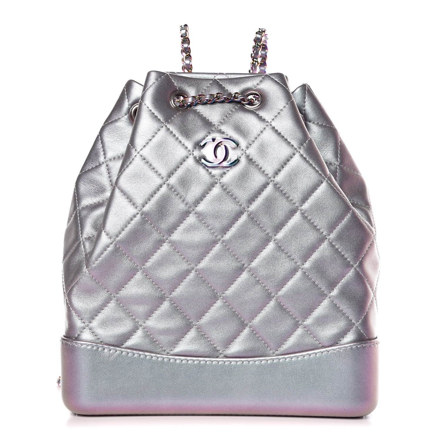 Chanel Iridescent Lambskin Calfskin Quilted Gabrielle Backpack Light Purple 1 of 10