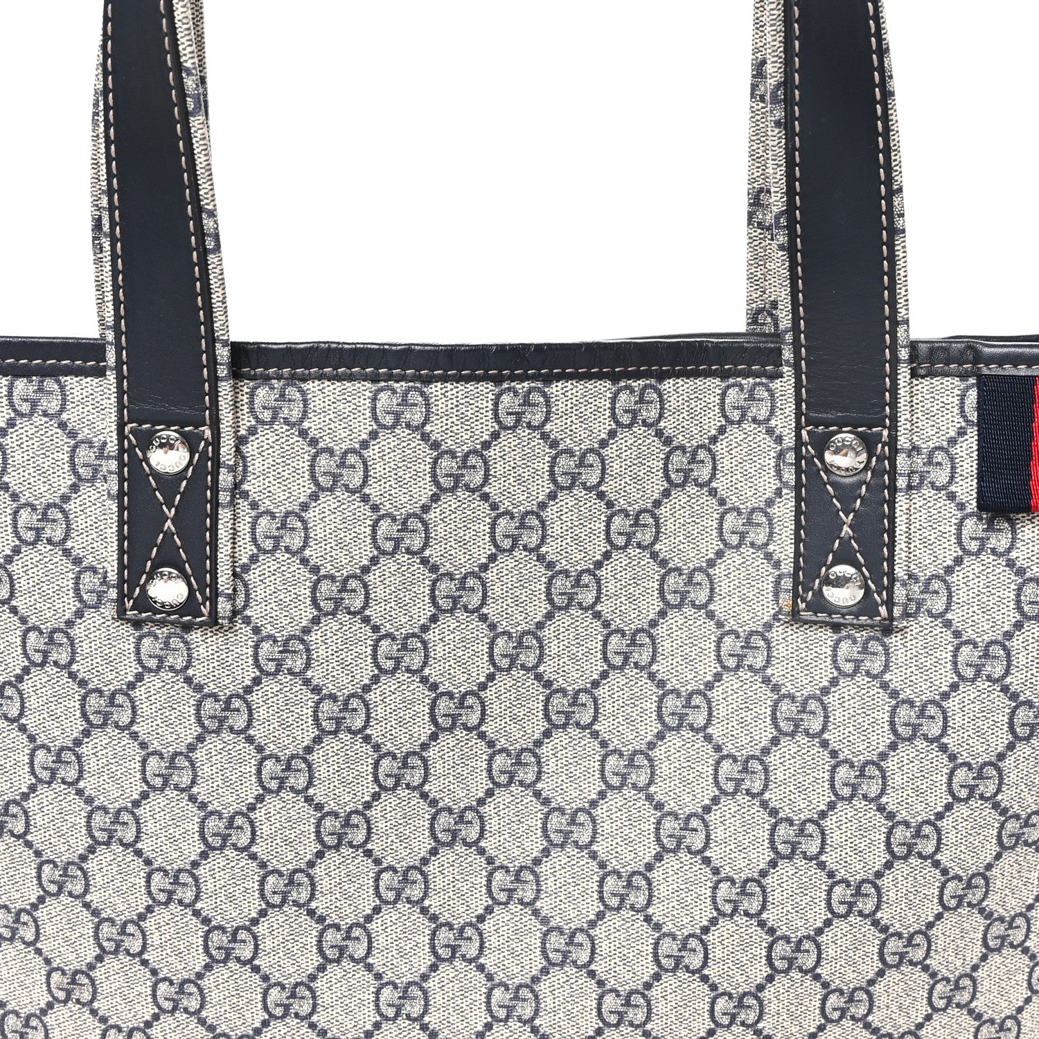 Gucci GG Plus Monogram Medium Signature Web Loop Tote Navy 8 of 10