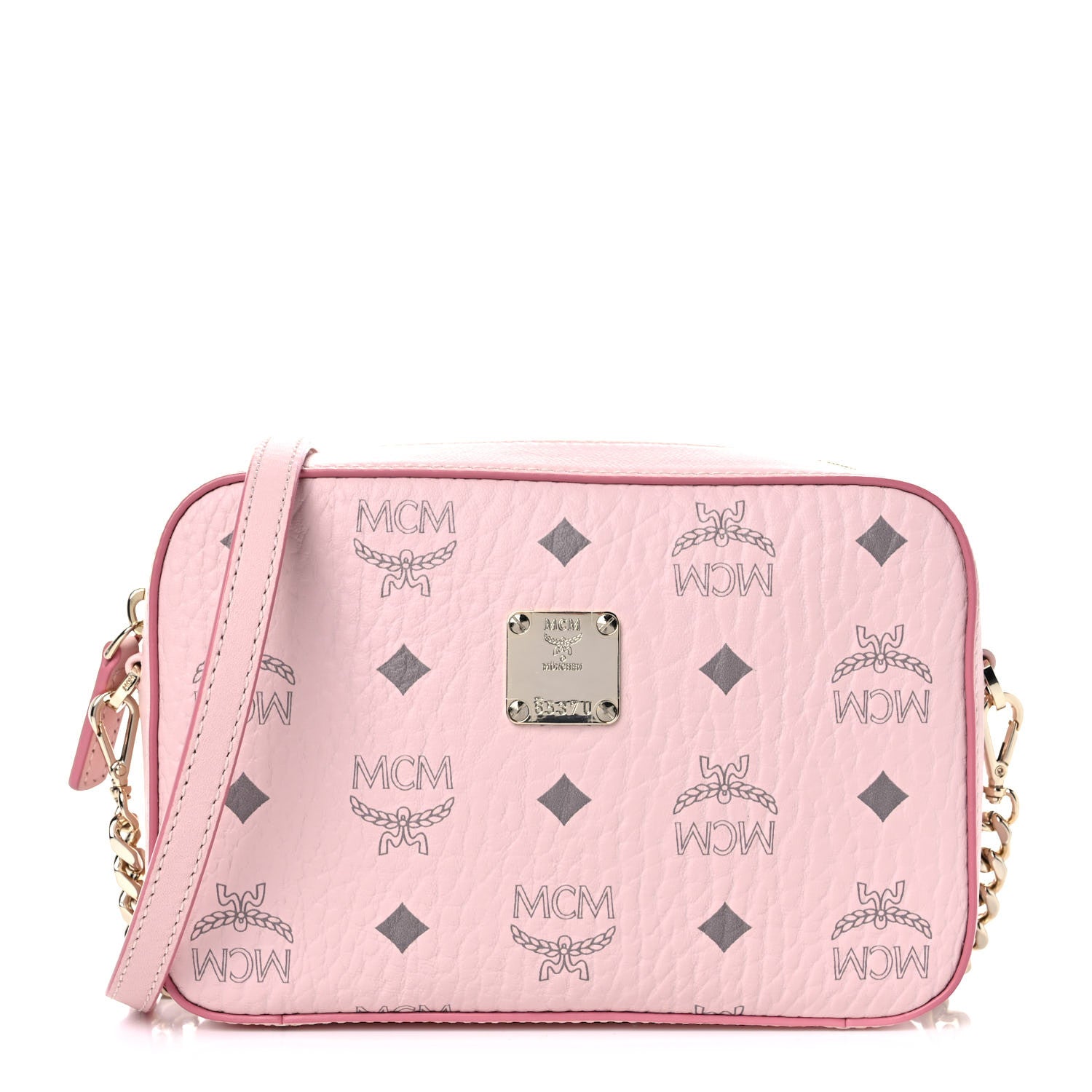 MCM Visetos Camera Crossbody Bag Powder Pink 1 of 11