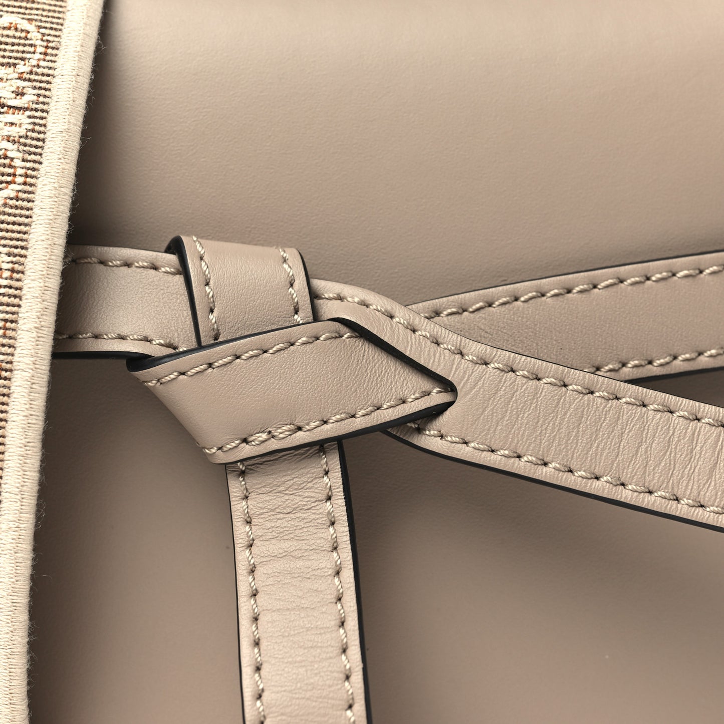 Calfskin Jacquard Mini Gate Dual Bag Sand
