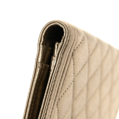 Chanel Metallic Lambskin Quilted Boy Yen Wallet Gold 10 of 10