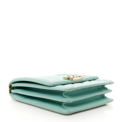 Chanel Caviar Quilted North South Boy Flap Light Blue 4 of 10