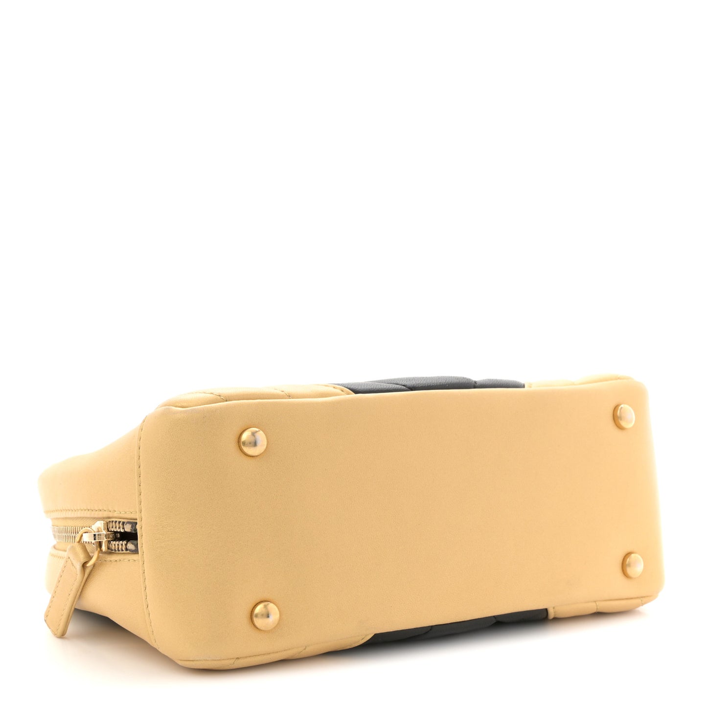 Lambskin Sheepskin Chevron Camera Case Black Gold