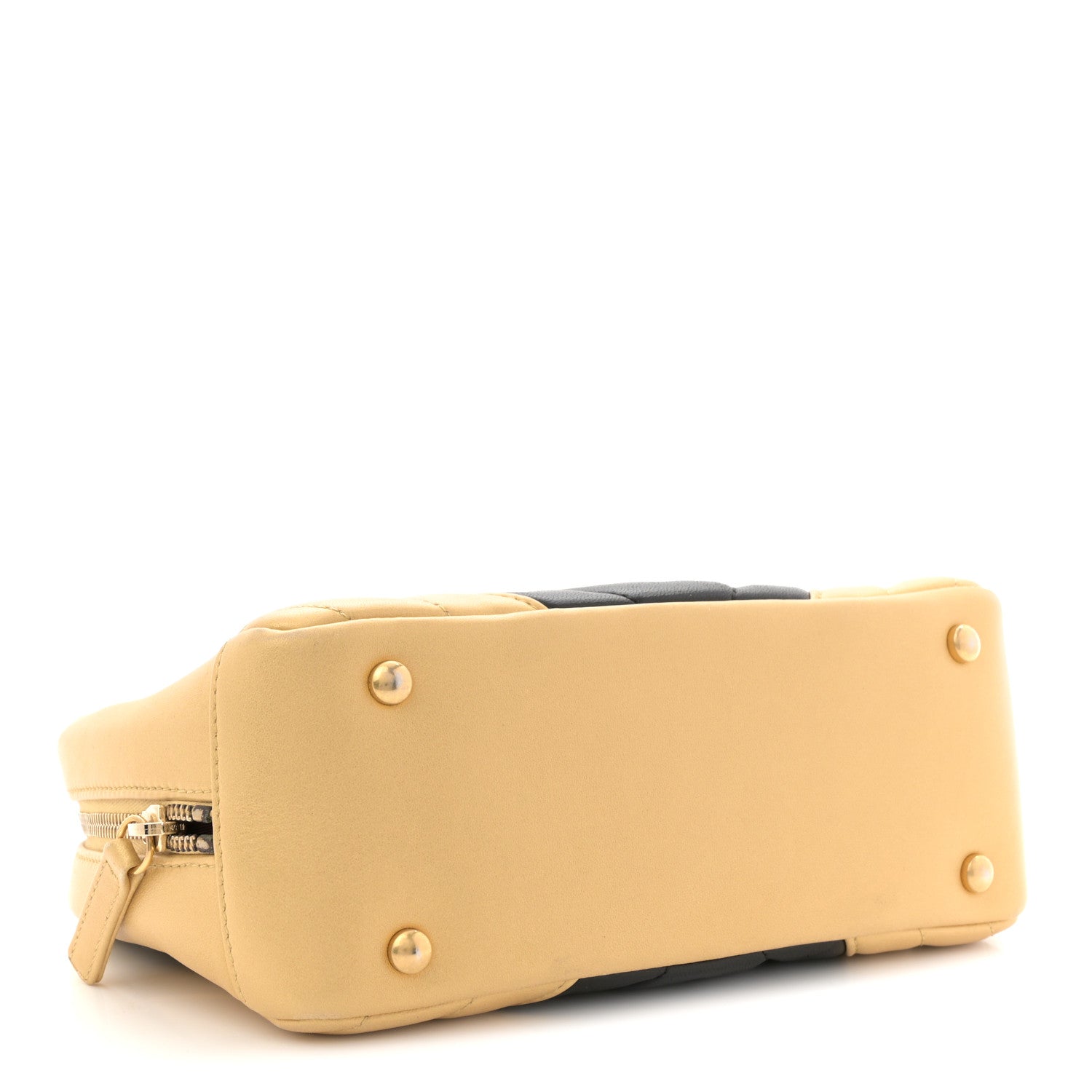 Chanel Lambskin Sheepskin Chevron Camera Case Black Gold 4 of 10