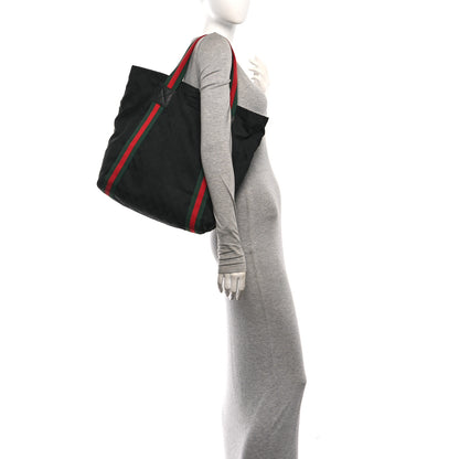 Gucci GG Monogram Medium Web Handle Vertical Tote Black 2 of 10