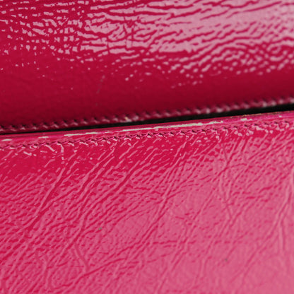 Saint Laurent Textured Patent Monogram Large Belle De Jour Clutch Fuchsia 10 of 11