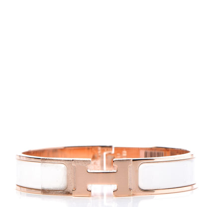 Hermes Enamel Narrow Clic Clac H Bracelet PM White 1 of 6