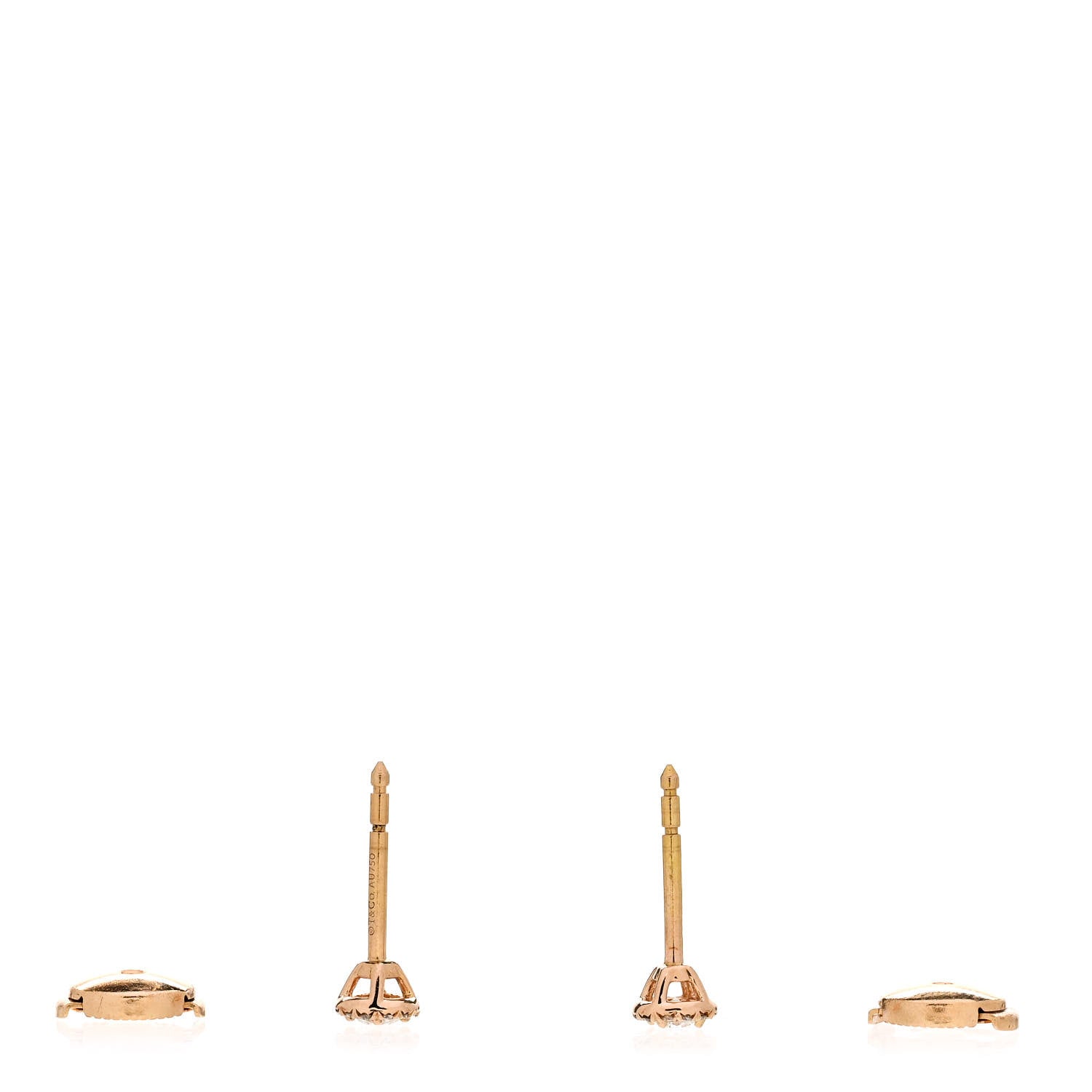 Tiffany Rose Gold Diamond .16ctw Mini Soleste Earrings 3 of 5