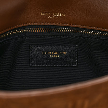 Saint Laurent Crocodile Embossed Suede Monogram Tassel Kate 99 Tan 6 of 13