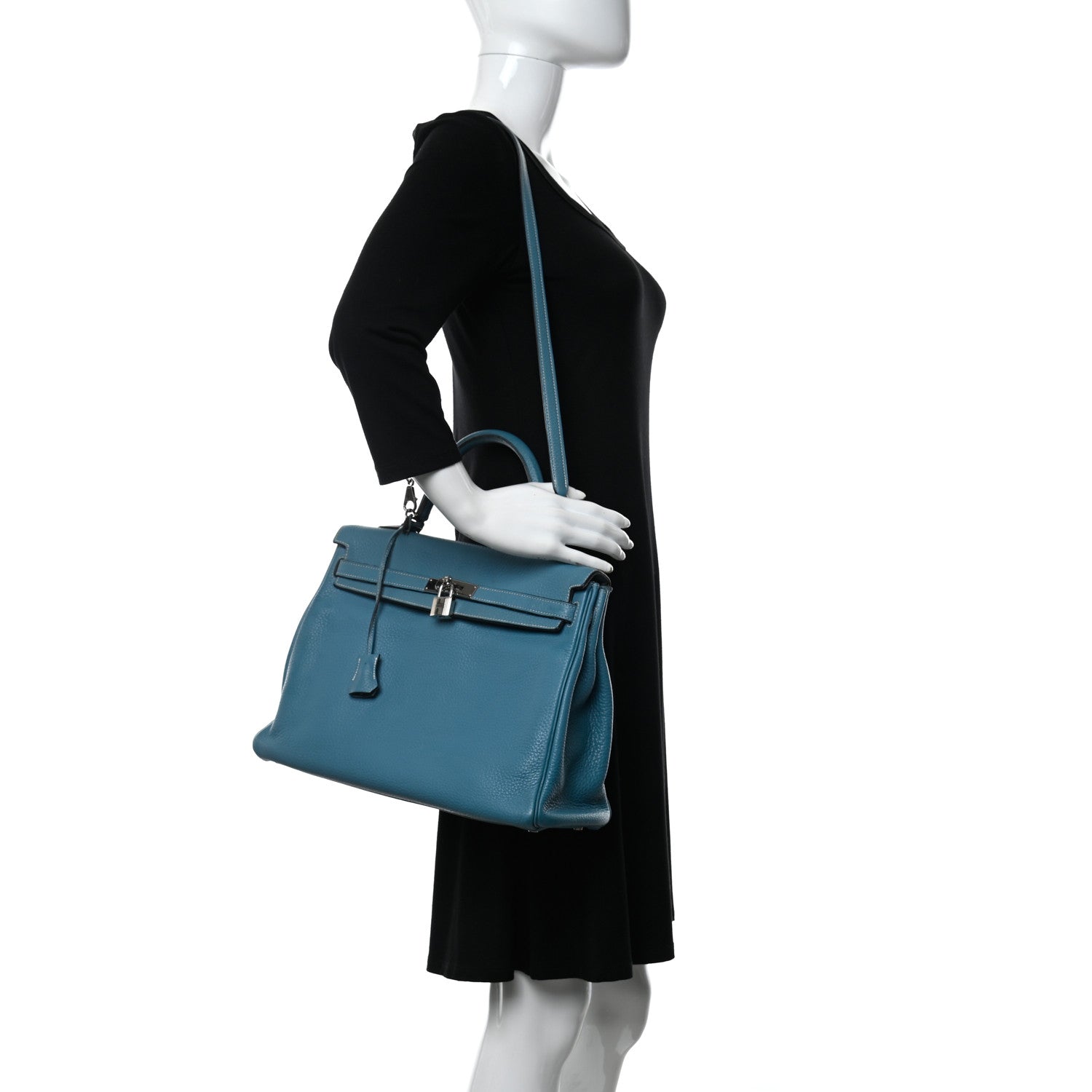 Hermes Taurillon Clemence Kelly Retourne 35 Blue Jean 2 of 23
