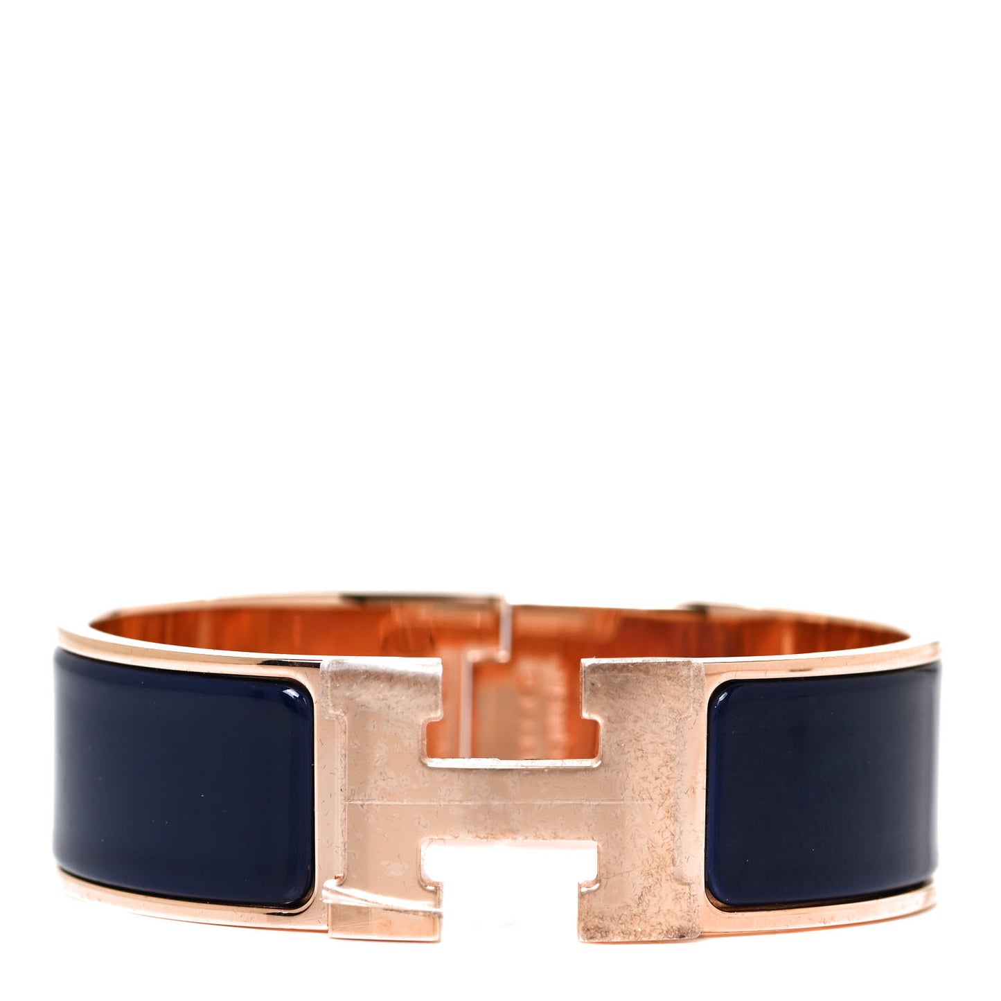 Enamel Wide Clic Clac H Bracelet GM Bleu Abysse