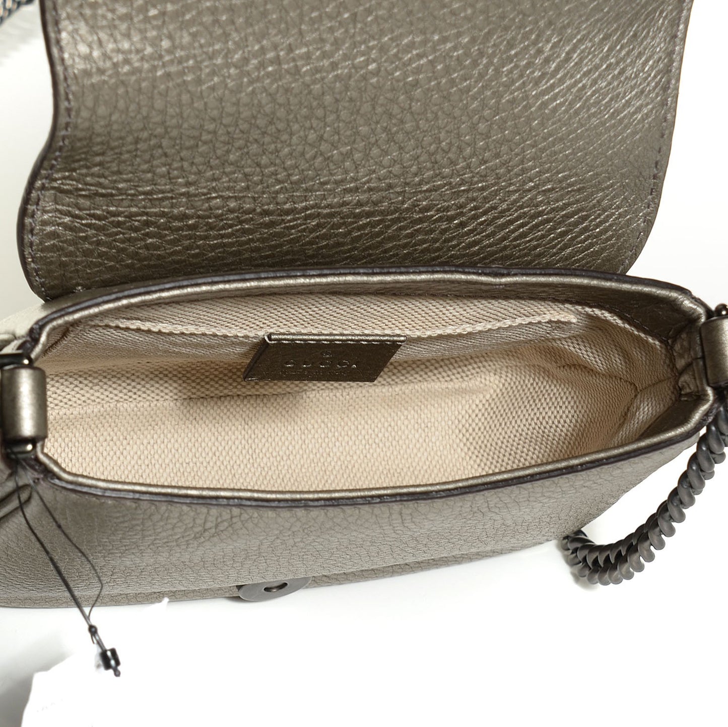 Metallic Pebbled Calfskin Small Soho Flap Crossbody Sasso