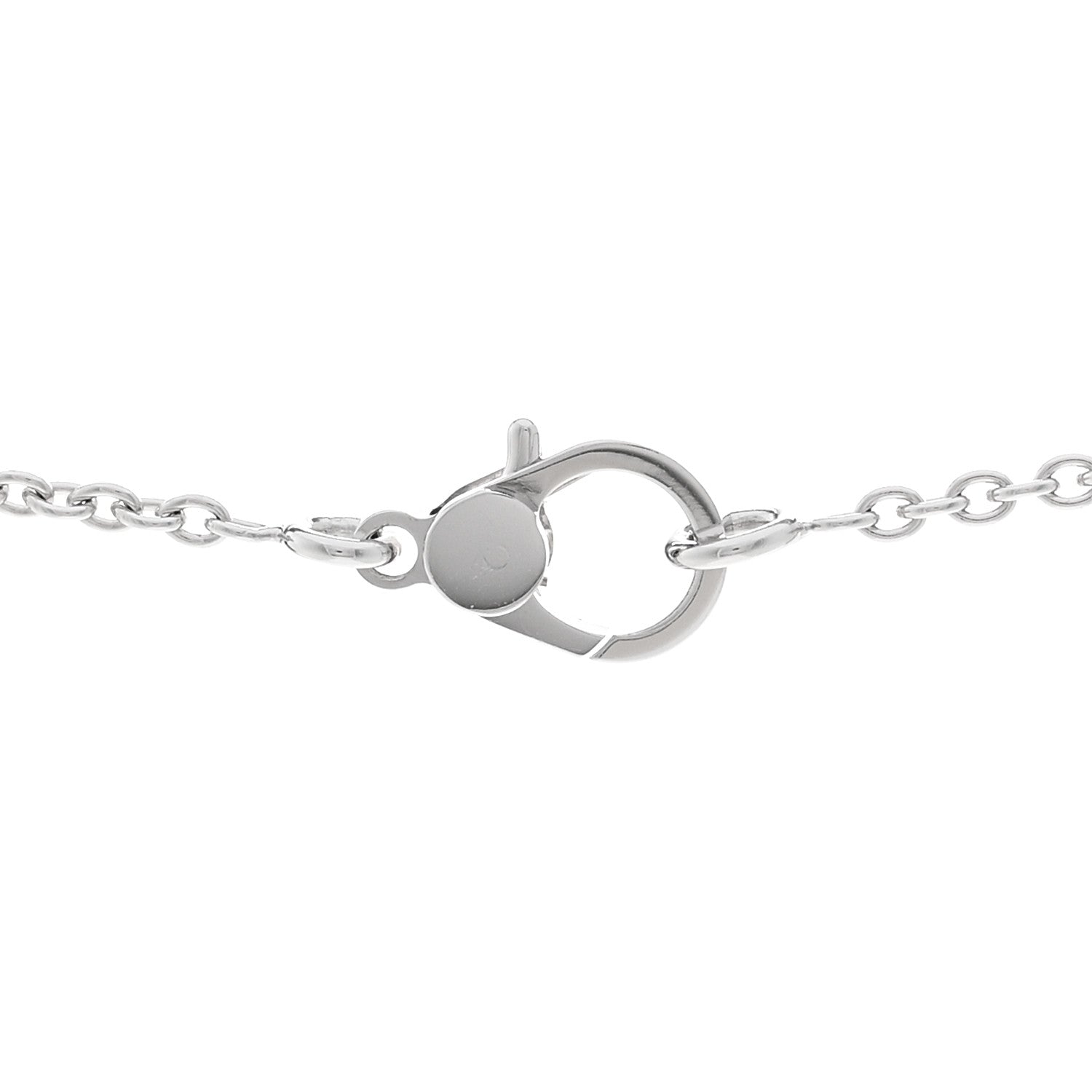 Hermes 18K White Gold Diamond Finesse Pendant Necklace 4 of 6