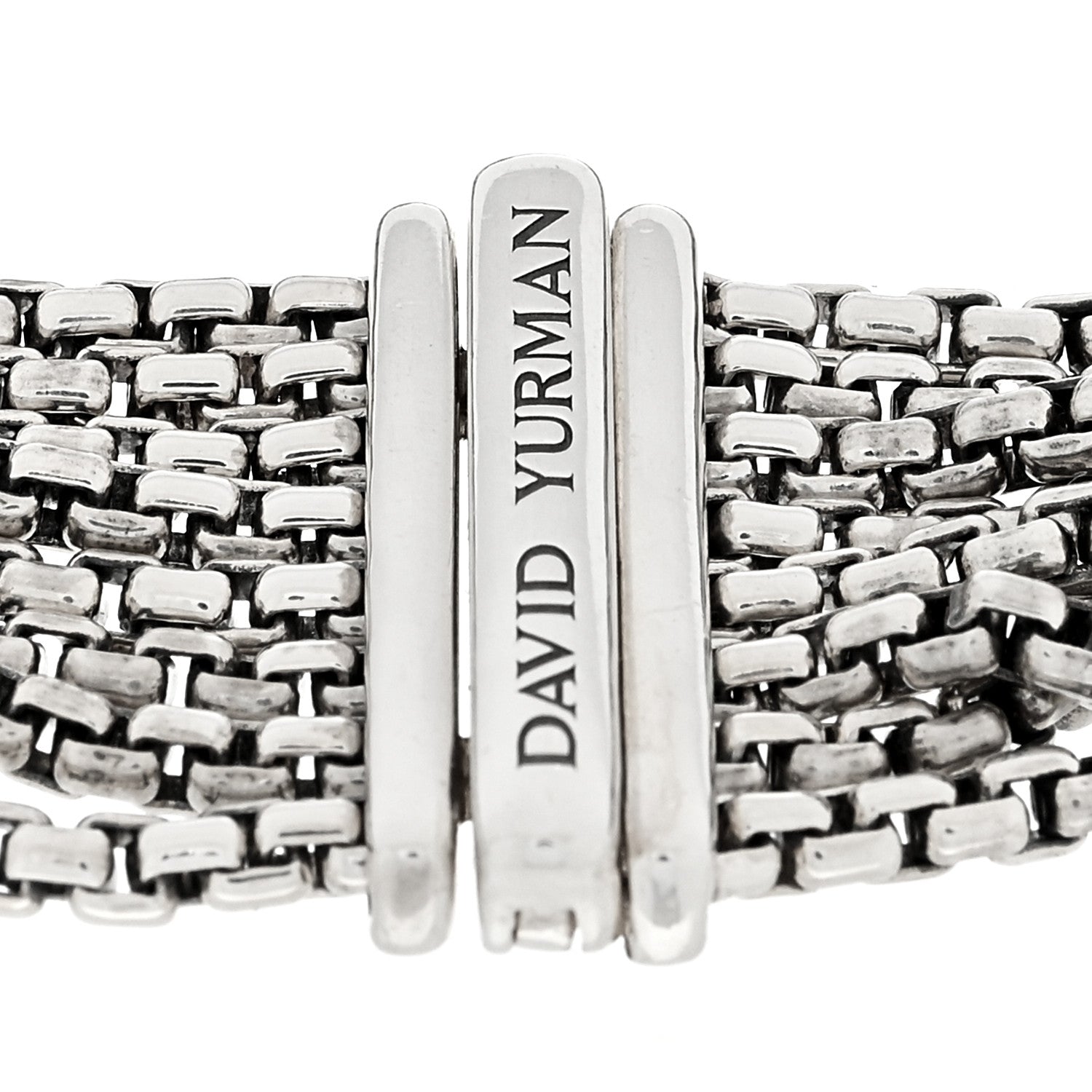 David Yurman Sterling Silver Eight-Row Box Chain Bracelet 3 of 3