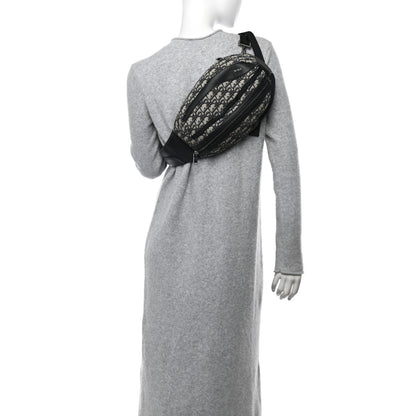 Christian Dior Grained Calfskin Oblique Scarab Sling Bag Blue Black 2 of 11